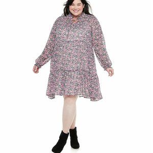 NWT Plus Size EVRI Tiered Chiffon 2 piece dress